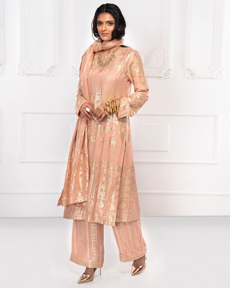 Buy Manish Malhotra Blue Dupion Silk Embroidered Kurta Set Online | Aza  Fashions