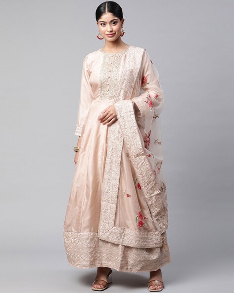 Embellished Unstitched Dress Material Price in India