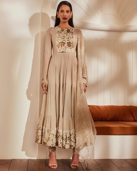 Cream anarkali outlet kurta