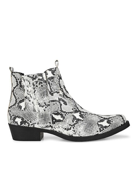 cow print chelsea boots mens