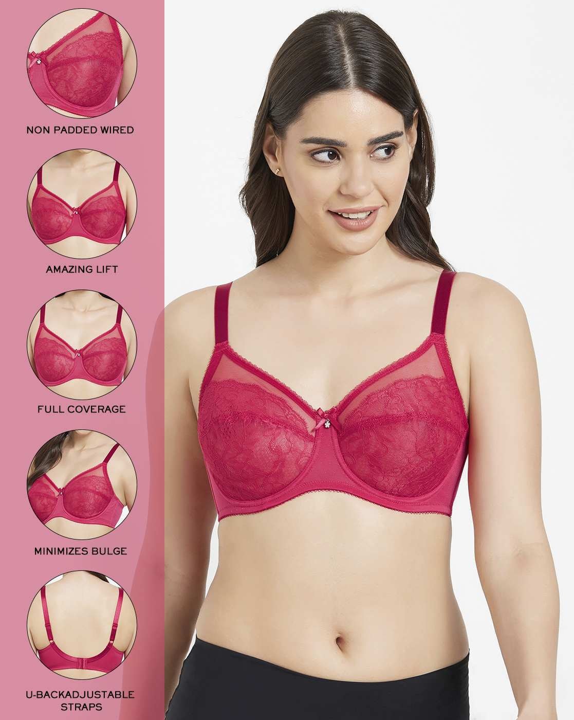 Buy Ultimo Perfect Profile Minimizer Bra - Red Online
