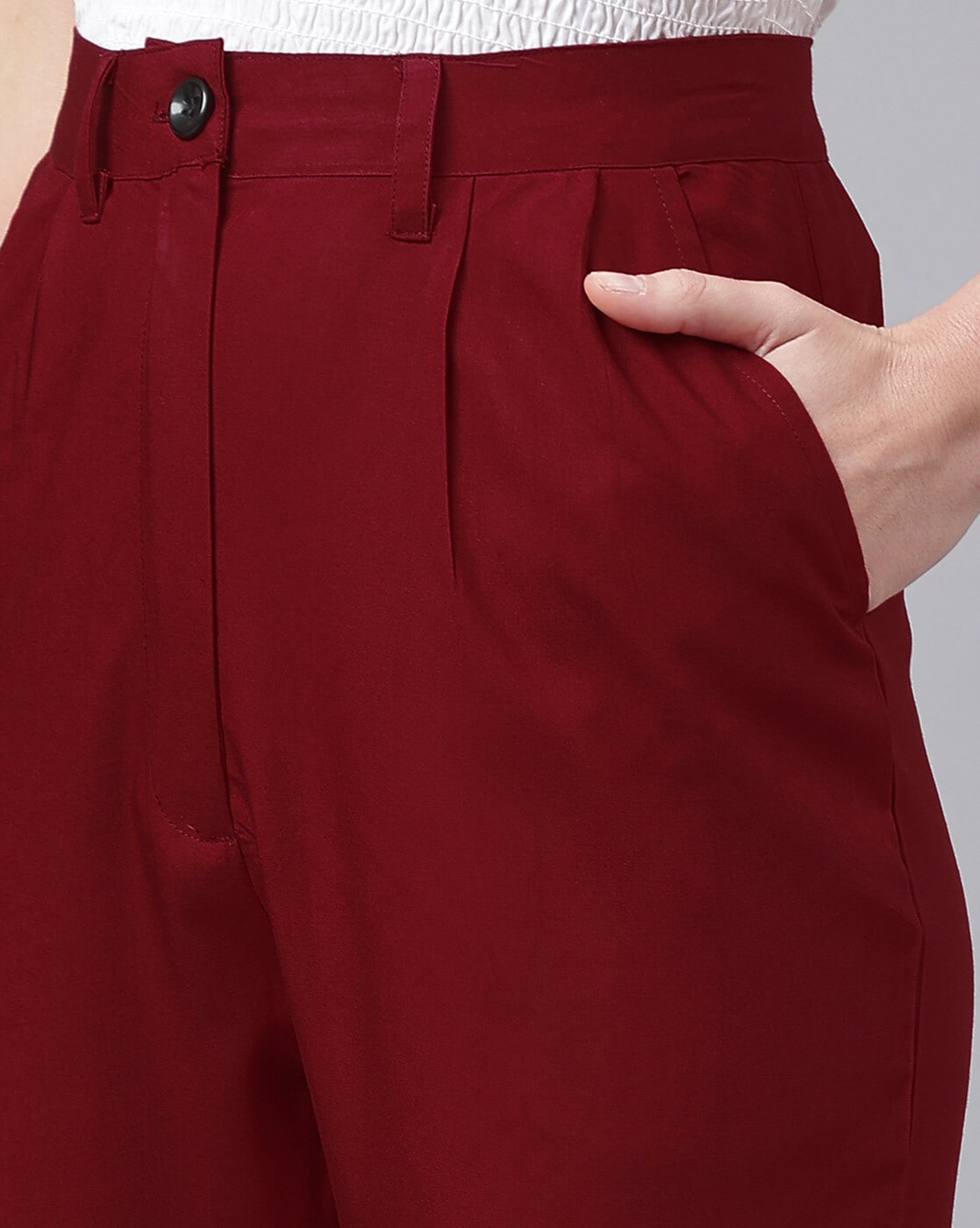 Womens Burgundy Pants by Topshop  Lookastic