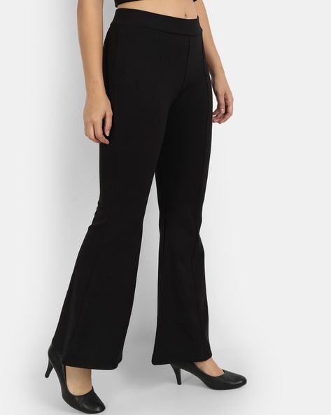 Ultimate Black Formal High Waist Flared Trousers with Pockets   NikkiKClothing