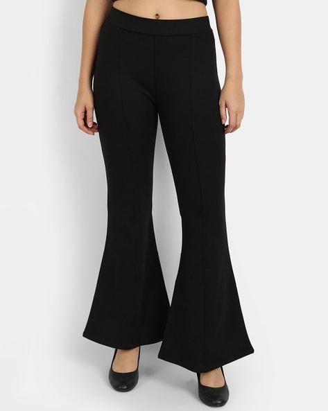 Women Solid Flared Trousers