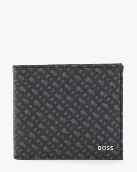 BOSS - Structured card holder with monogram print