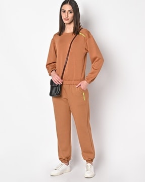 womens brown jogger set