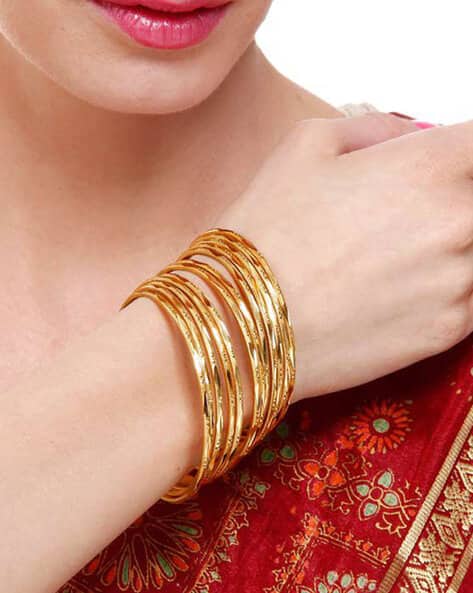 The Pari Set of 12 Traditional Gold-Plated Bangles