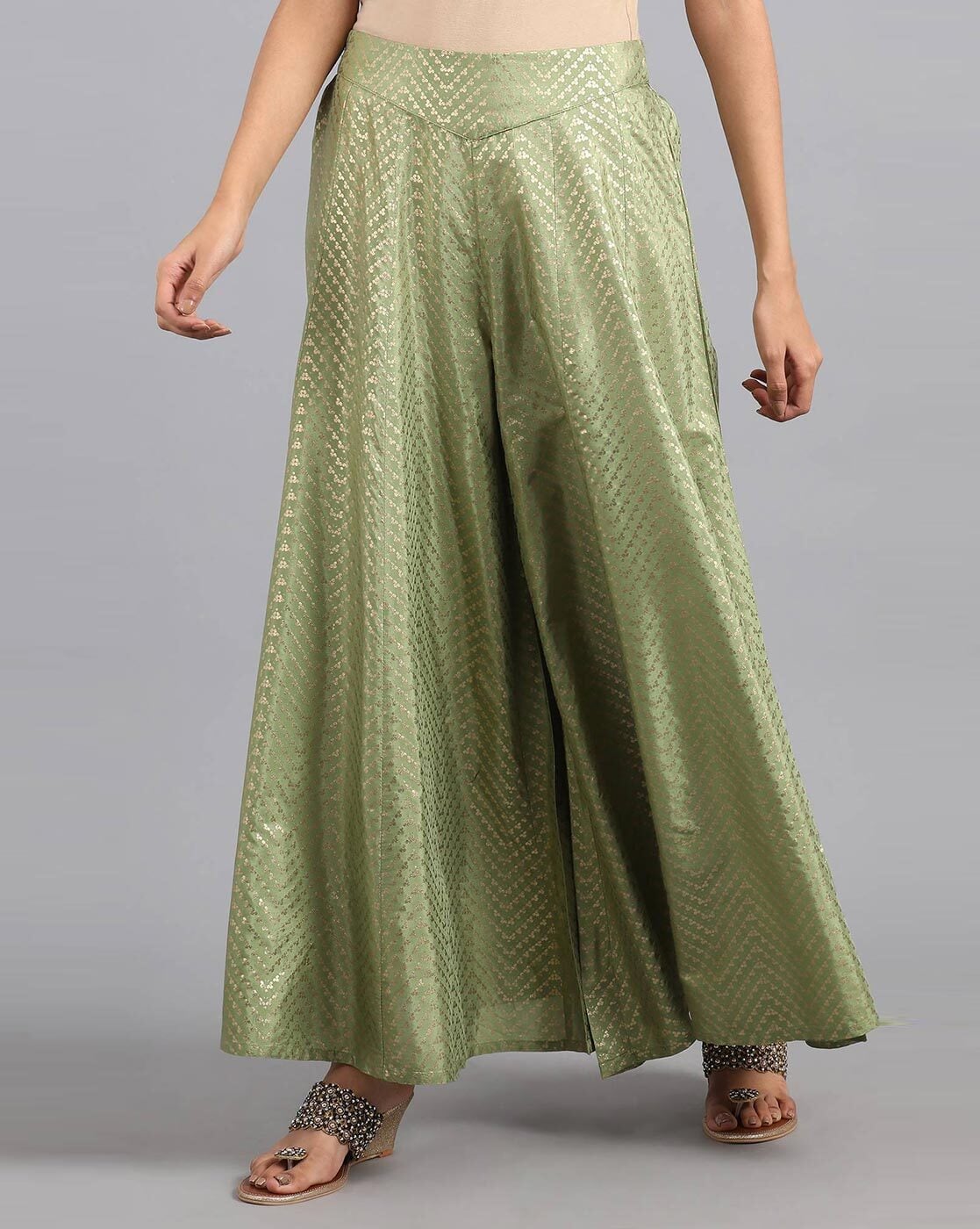 Shop Solid Palazzo Pants with Elasticised Waistband Online | Max Qatar