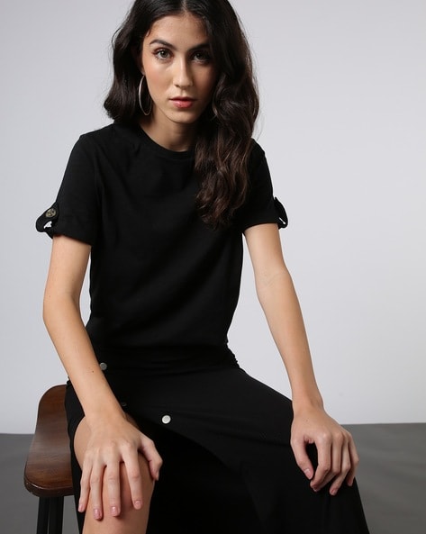 Buy Black Tops & Tshirts for Women by Outryt Online