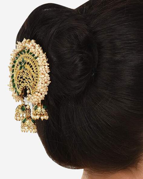 Buy Green Hair Accessories for Women by ZAVERI PEARLS Online 