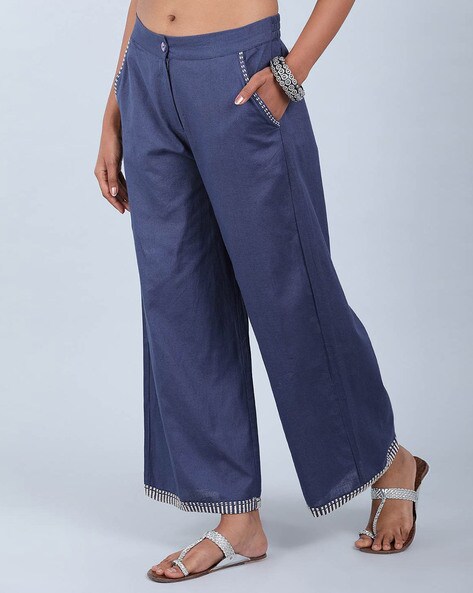 Buy W Printed Cotton Regular Fit Women's Festive Parallel Pants | Shoppers  Stop