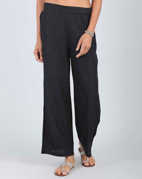 Striped Flat-Front Palazzos Price in India