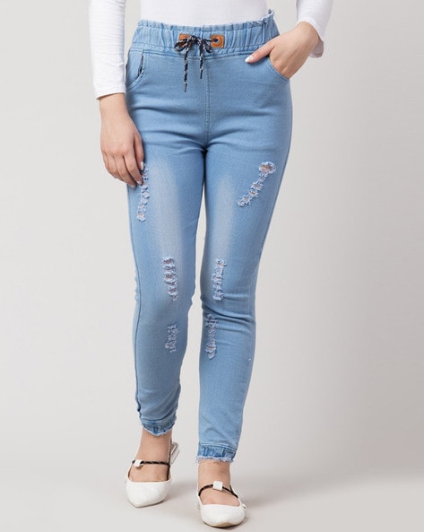 Buy Light Blue Jeans & Jeggings for Women by IUGA Online