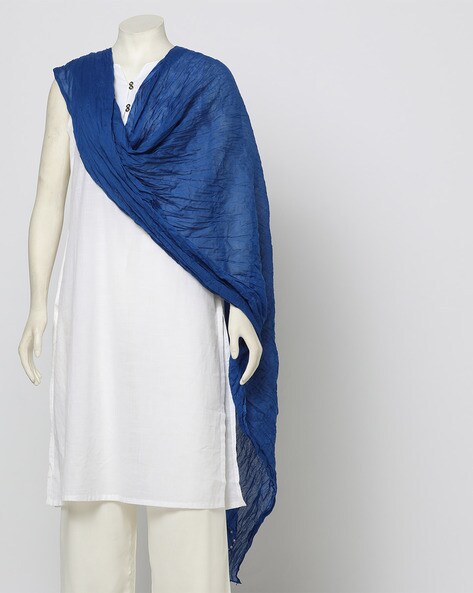 Crushed Dupatta with Beaded Tassels Price in India