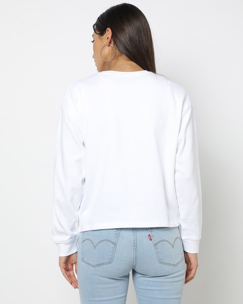 White levi's sweatshirt on sale womens