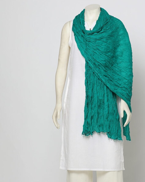 Crushed Dupatta with Beaded Tassels Price in India