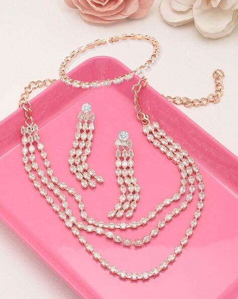 Buy Zaveri Pearls Love Chain Earring & Bracelet Set Online At Best Price @  Tata CLiQ