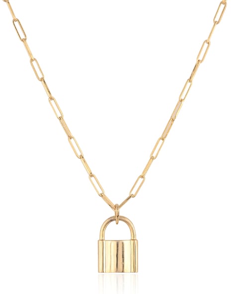 Gold Lock Pendant Necklace Padlock Pendant Necklace Gold Lock 