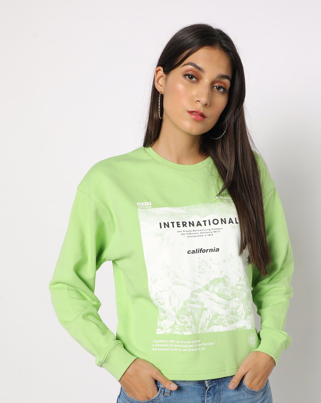 Buy Green Sweatshirt & Hoodies for Women by LEVIS Online 