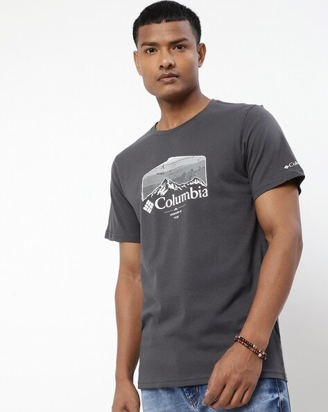 Buy Columbia Black Regular Fit Printed T-Shirt for Mens Online