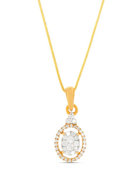 Buy 18k Yellow Gold Diamond Charm Pendant Necklace Online | Madanji Meghraj