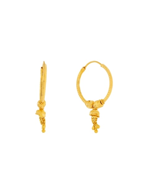 Toothed gold hoops earrings – Vita Ambita