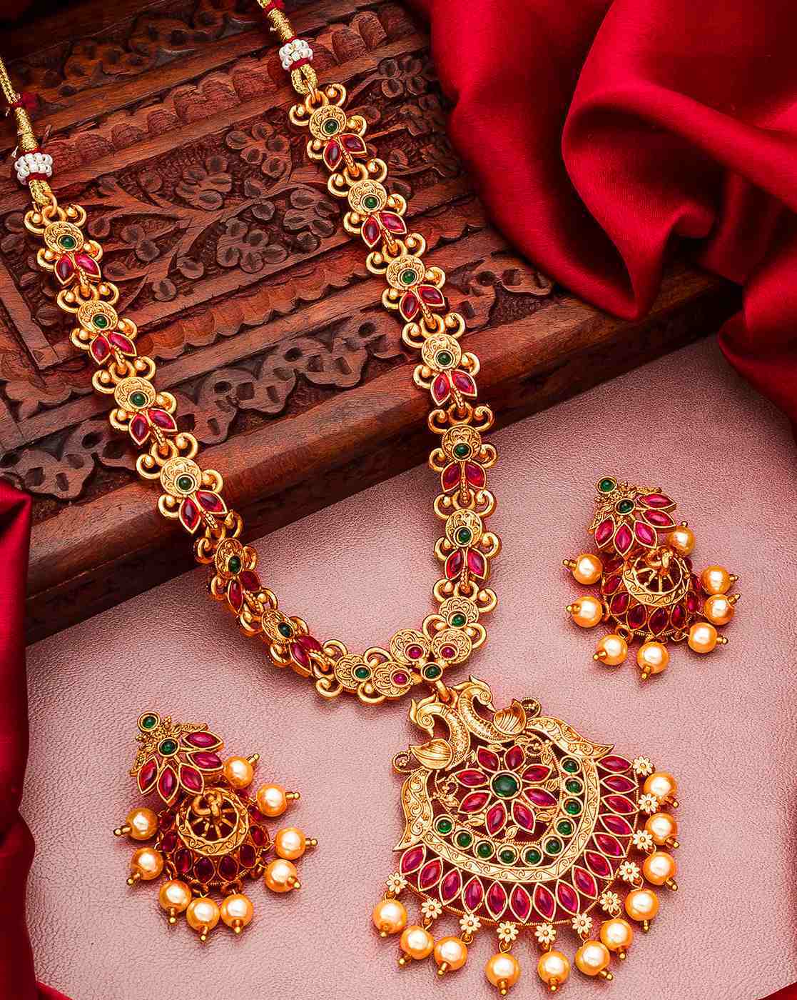 Golden Designer Pure 22 Carat Gold Necklace Set With Pair Of Earrings at  Best Price in Mandvi  Mitansh Jawelars