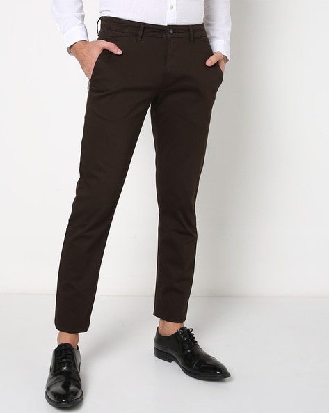 Buy Men Black Solid Slim Fit Formal Trousers Online  668672  Peter England