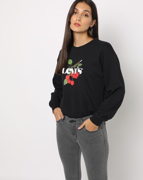 Buy Black Sweatshirt Hoodies for Women by Online Ajio.com