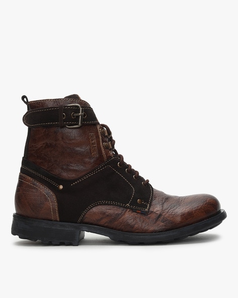 Buckaroo Maxwell Lace-Up Biker Boots