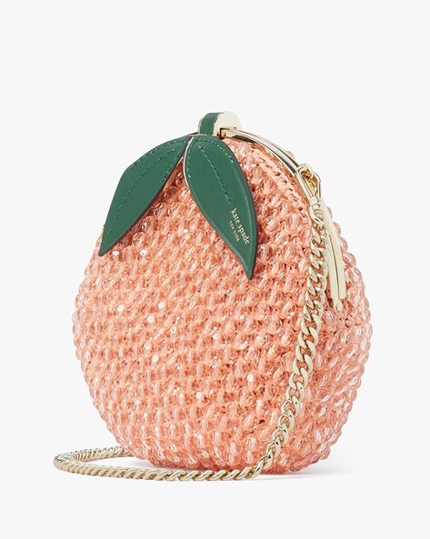 Buy KATE SPADE Bellini Embellished 3D Peach Crochet Crossbody Bag with  Detachable Strap | Orange Color Women | AJIO LUXE