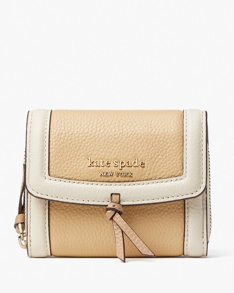 Buy KATE SPADE Knott Colorblocked Mini Compact Wallet | Beige & Cream Color  Women | AJIO LUXE