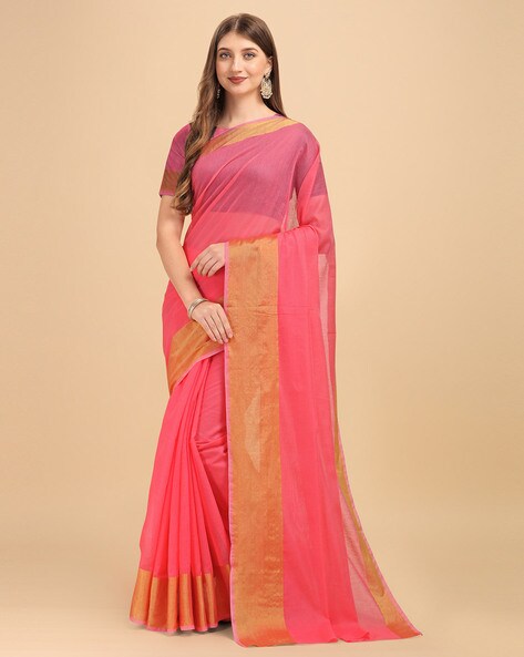 Chanderi Silk Saree with Blouse Piece