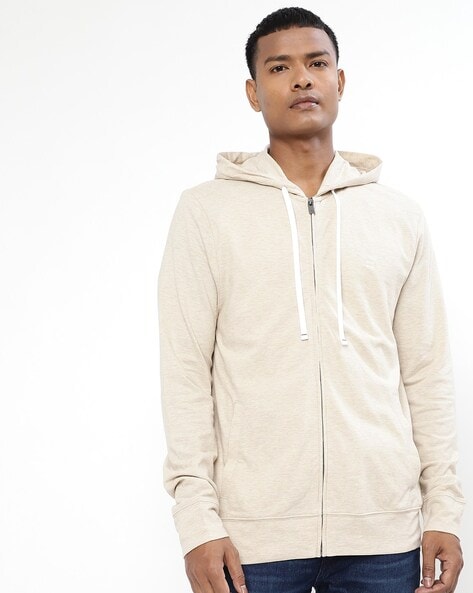 Beige pullover outlet hoodie men's