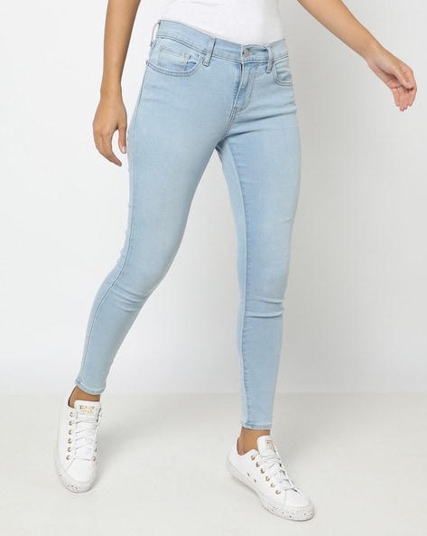 Levis Women Blue 711 Skinny Fit Light Fade Stretchable Jeans at Rs  3499/piece, Women Jeans in Mul