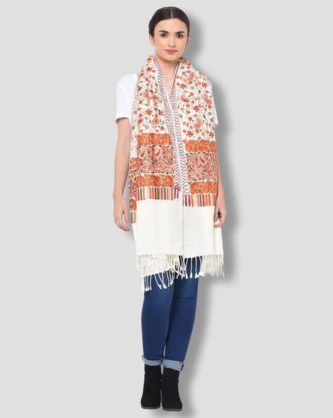 Floral Shawl with Tassels