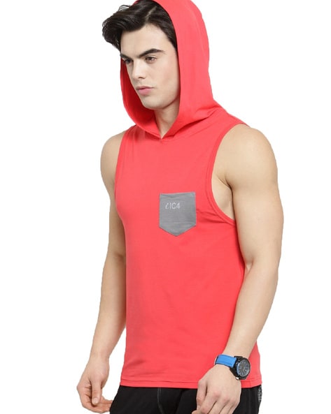 men's sleeveless hooded vest