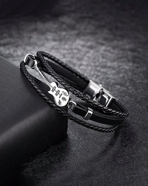 Buy Black Bracelets & Kadas for Men by University Trendz Online