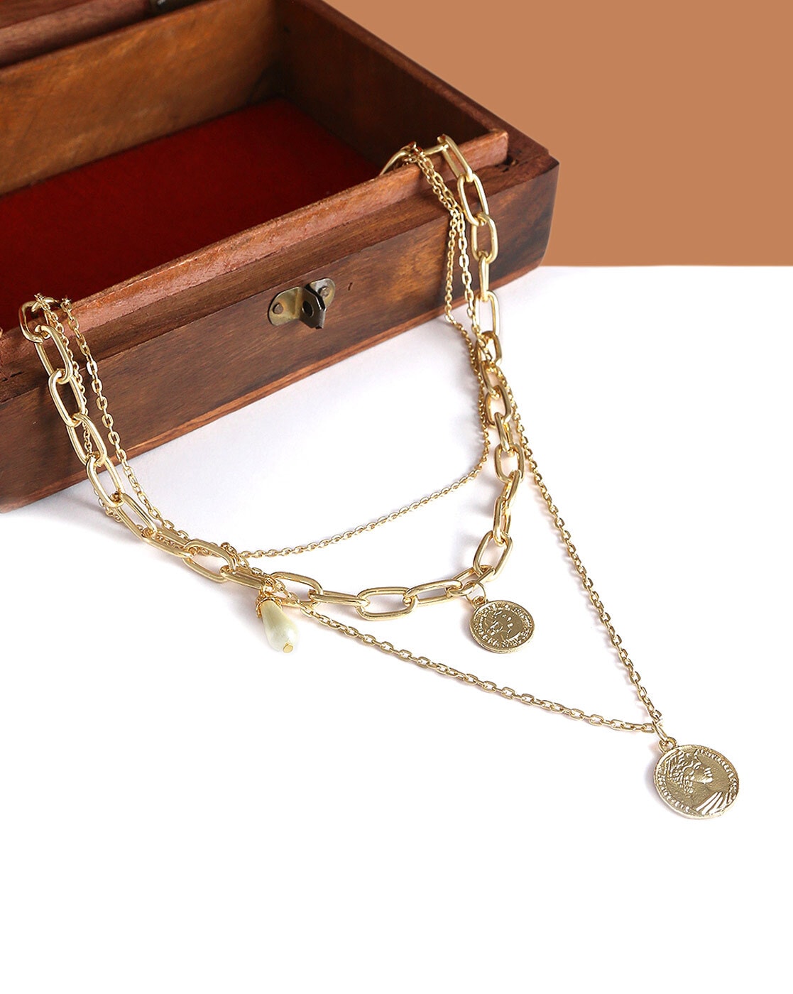 Buy Gold-Toned Necklaces & Pendants for Women by The Pari Online