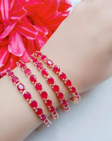 ruby studded bangles