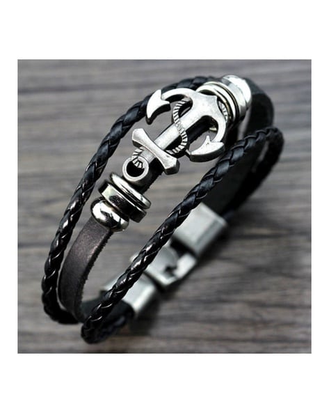 Buy Black Bracelets & Kadas for Men by University Trendz Online