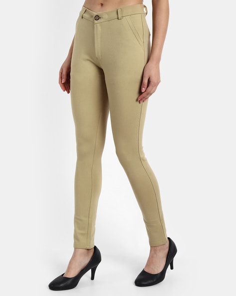 Buy Beige Trousers & Pants for Women by Broadstar Online