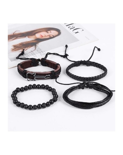 Buy Black Bracelets & Kadas for Men by University Trendz Online