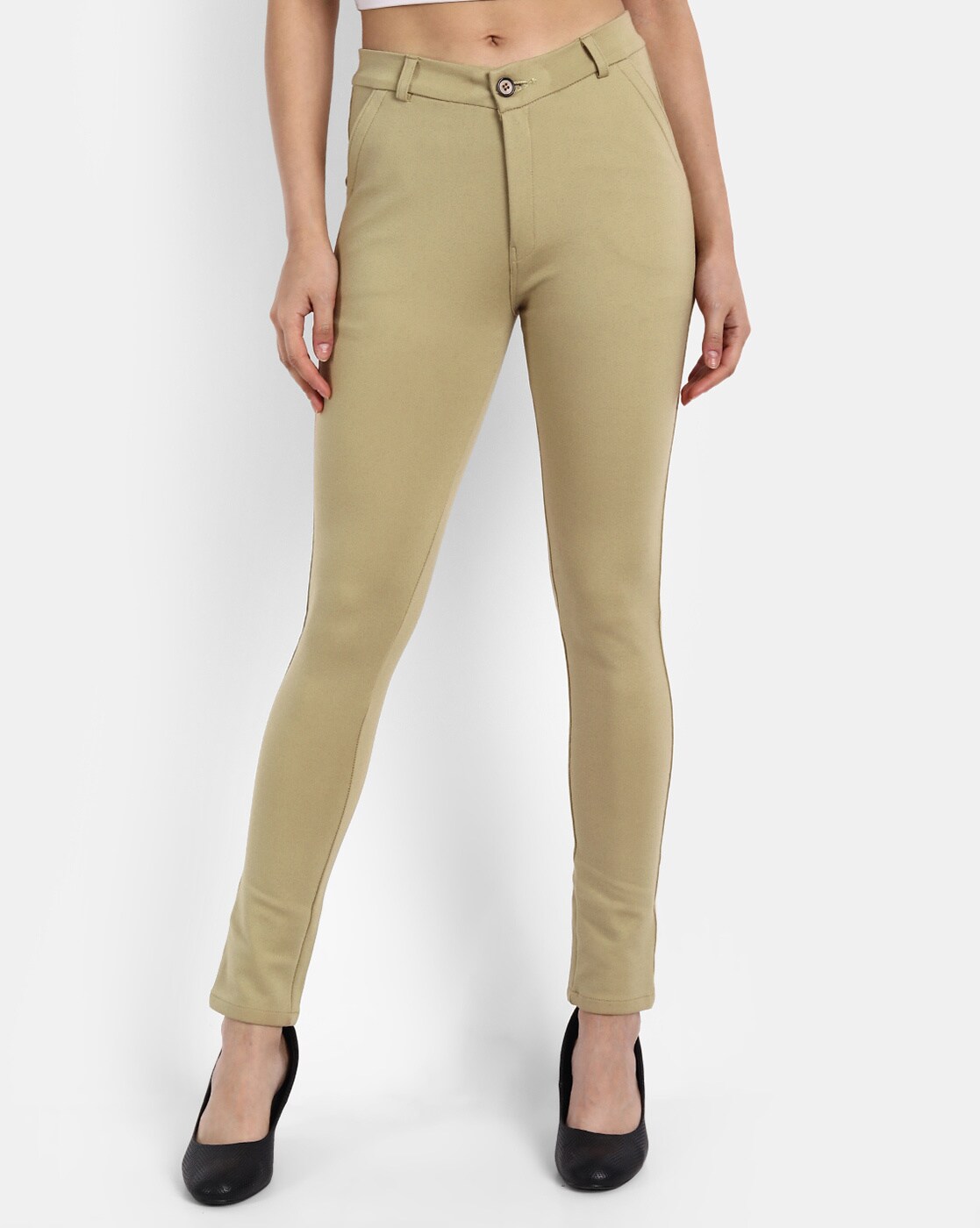 Buy Beige Trousers & Pants for Women by Broadstar Online