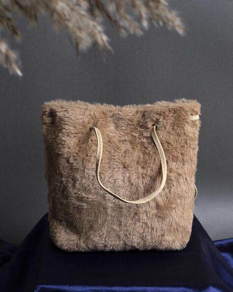 Fur hot sale tote bag