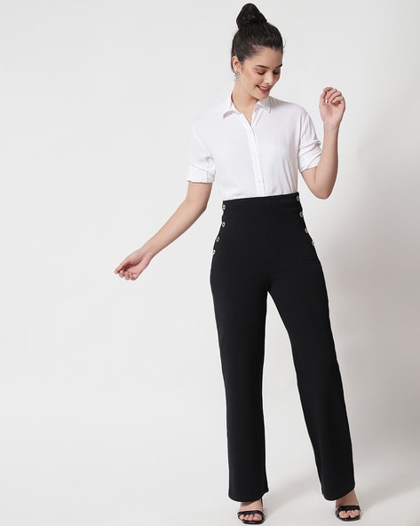 Buy Black Trousers & Pants for Women by KOTTY Online