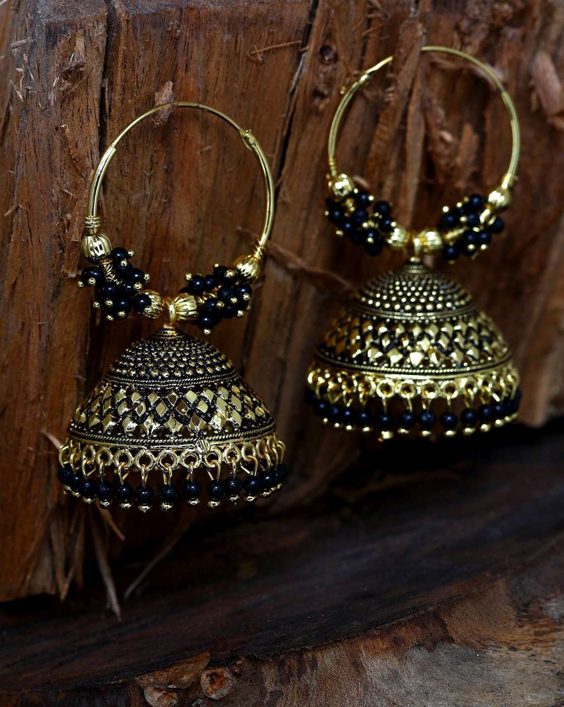 Buy Gold-Toned & Black Earrings for Women by The Pari Online ...