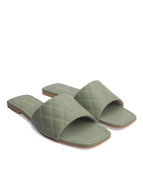 Buy Green Flat Sandals for Women by Shamayra Online | Ajio.com