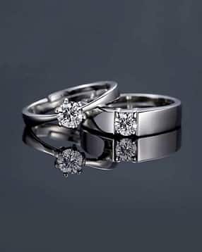 Zircon-Studded Adjustable Couple Rings-image-32