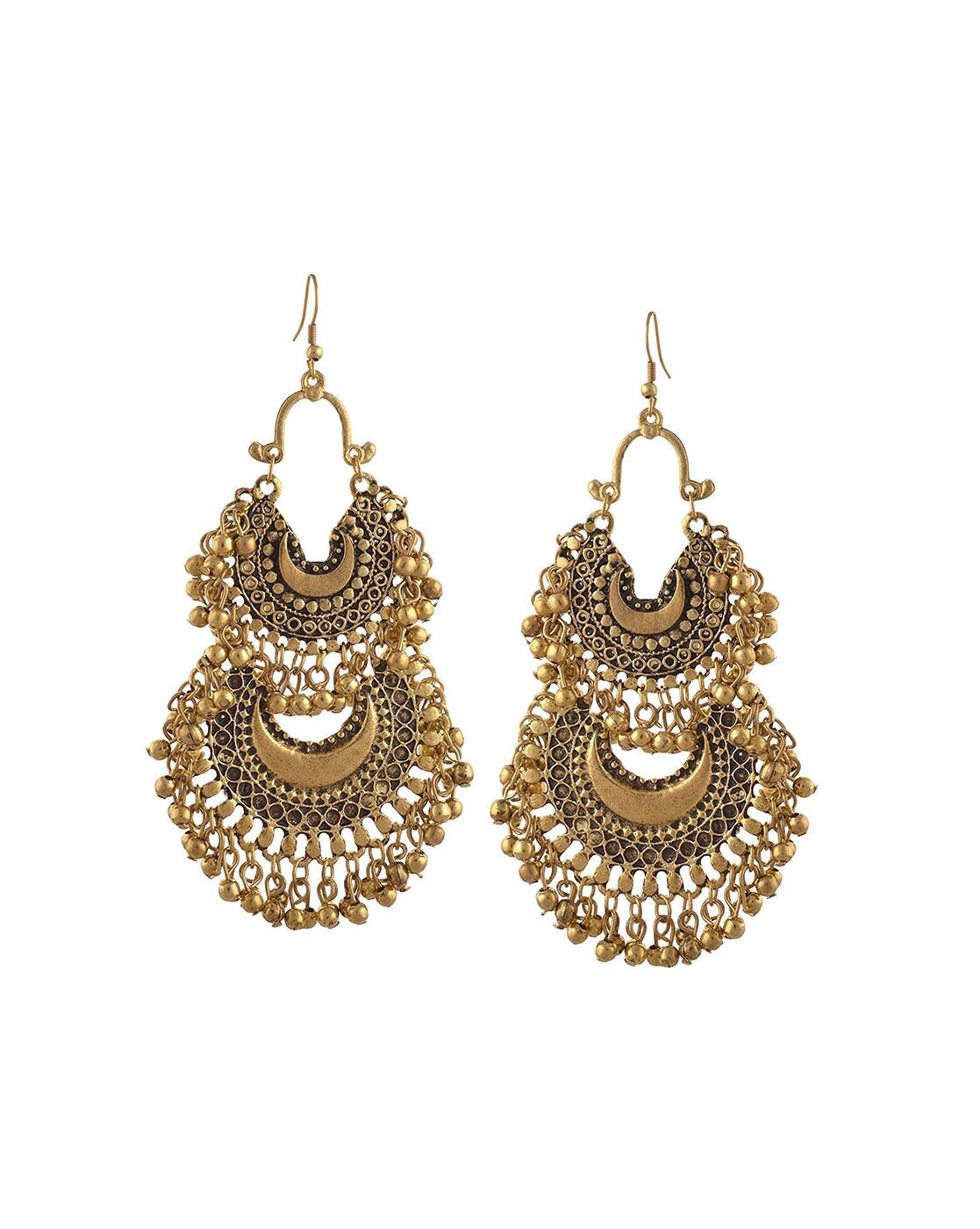 Yellow Chimes Chandbali Earrings for Women Oxidised Silver Earrings –  GlobalBees Shop